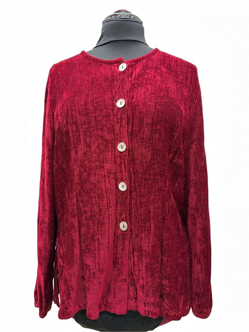 Vintage WILLOW Cranberry Red Button Front Cardigan Jacket M